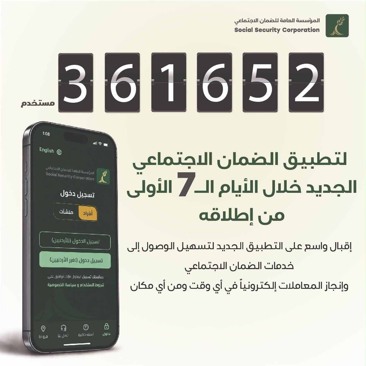 أكثر من “361” ألف مستخدم لتطبيق الضمان الجديد خلال الأيام السبعة الأولى من إطلاقه
